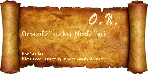 Orszáczky Noémi névjegykártya