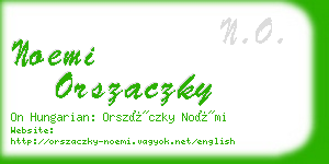 noemi orszaczky business card